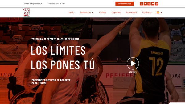 Diseño web de la federación de deporte adaptado de Bizkaia