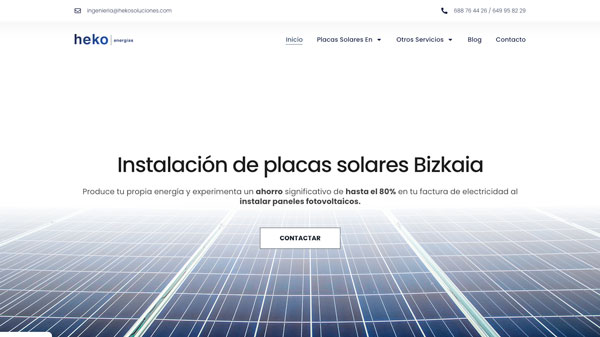 Diseño web de Heko Energías