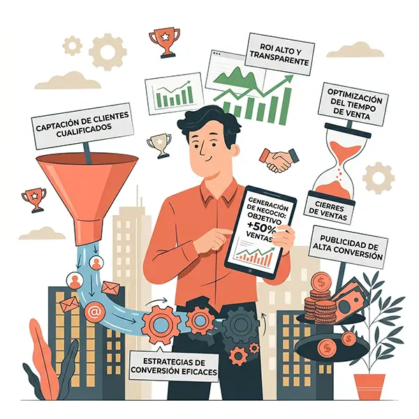 persona viendo cómo el marketing digital le genera negocio